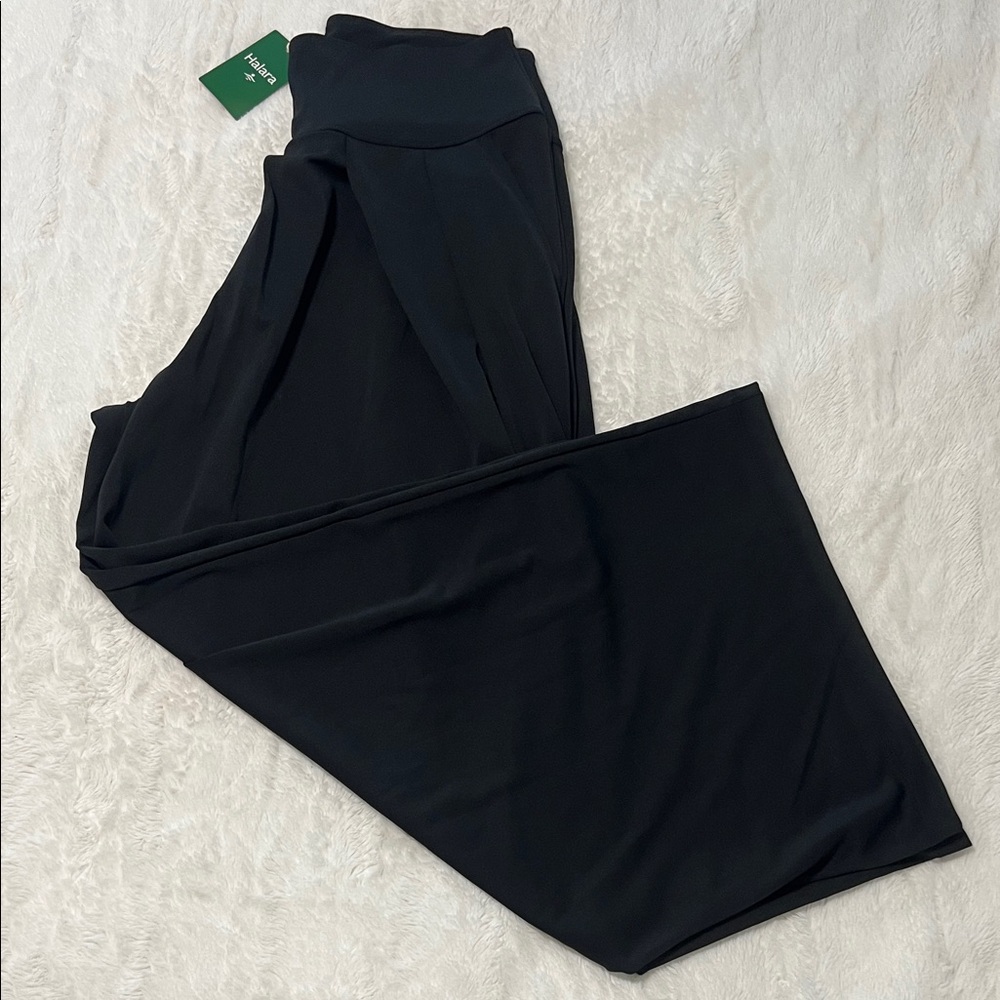 HALARA Black Ultra Wide-Leg Waist Pants